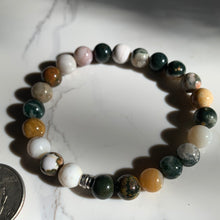 Load image into Gallery viewer, AA Orbicular Ocean Jasper Bracelet 7.25”-8mm or 7mm