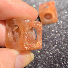 Load image into Gallery viewer, 16mm AA Confetti Sunstone Mini Puzzle Cube With Sphere Inside