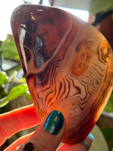 Load image into Gallery viewer, 4.5” x 2.7” Sardonyx Larger Palm Stone 230 grams