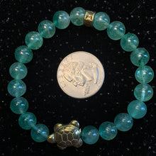 Load image into Gallery viewer, Pyrite Turtle Charm 8mm Bracelet- Many Materials and Prices!