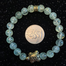 Load image into Gallery viewer, Pyrite Turtle Charm 8mm Bracelet- Many Materials and Prices!