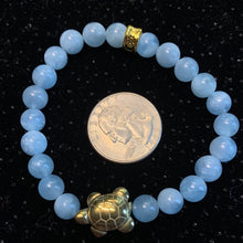 Load image into Gallery viewer, Pyrite Turtle Charm 8mm Bracelet- Many Materials and Prices!