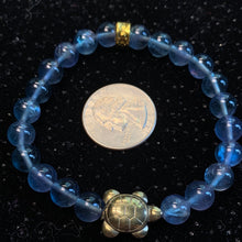 Load image into Gallery viewer, Pyrite Turtle Charm 8mm Bracelet- Many Materials and Prices!