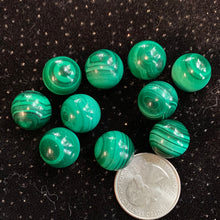Load image into Gallery viewer, $5 mini-Malachite Sphere 1/2 inch