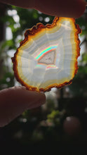 Load and play video in Gallery viewer, HQ Iris Agate Slice-Multicolor fire- 2 to choose from!