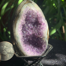 Load image into Gallery viewer, 3.2" Amethyst Geode Druzy Egg 218 grams