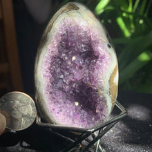 Load image into Gallery viewer, 3.2" Amethyst Geode Druzy Egg 218 grams