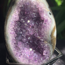 Load image into Gallery viewer, 3.2" Amethyst Geode Druzy Egg 218 grams