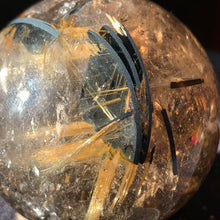 Load image into Gallery viewer, 2.3" Tricolor Rutile Smokey Quartz Sphere 312 grams