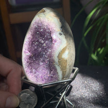 Load image into Gallery viewer, 3.2" Amethyst Geode Druzy Egg 218 grams