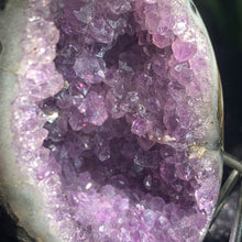 Load image into Gallery viewer, 3.2" Amethyst Geode Druzy Egg 218 grams
