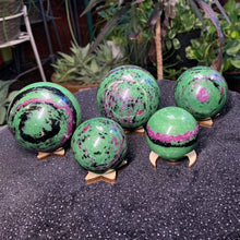 Load image into Gallery viewer, Ruby Zoisite Spheres