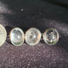 Load image into Gallery viewer, Clear Quartz Enhydro Rings 925 silver adjustable