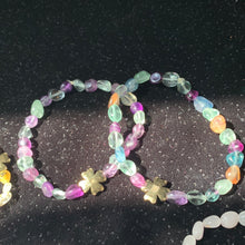 Load image into Gallery viewer, Crystal Chip Bracelets with Pyrite Clover