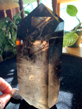 Load image into Gallery viewer, 6.5” AA Smokey Quartz Towers *small chip on tip* 1.2kilo