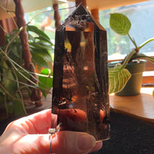 Load image into Gallery viewer, 4” AA Smokey Quartz Tower *tiny chip on tip* 628g