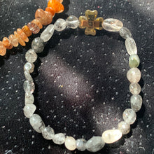 Load image into Gallery viewer, Crystal Chip Bracelets with Pyrite Clover