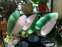 Load image into Gallery viewer, 6.5” Half Rose Quartz Half Green Aventurine Leaf carving (PPP leaf) BIG ONE