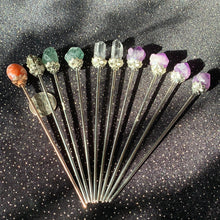 Load image into Gallery viewer, Crystal Plant Decor Pins (hairpins)
