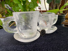 Load image into Gallery viewer, Clear Quartz Teacup w/saucer and spoon *SALE*