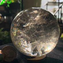 Load image into Gallery viewer, 3" Clear Quartz Sphere 648 grams