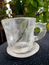 Load image into Gallery viewer, Clear Quartz Teacup w/saucer and spoon *SALE*