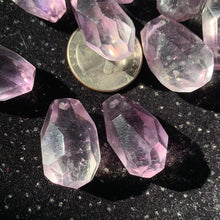 Load image into Gallery viewer, 1" AA Amethyst Fauceted Drops with holes