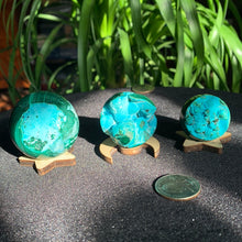 Load image into Gallery viewer, Malachite/Chrysocolla Spheres (3 sizes)