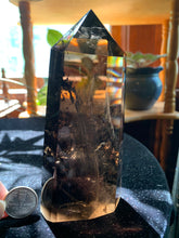 Load image into Gallery viewer, 4” AA Smokey Quartz Tower *tiny chip on tip* 628g