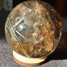 Load image into Gallery viewer, 2.3" Tricolor Rutile Smokey Quartz Sphere 312 grams