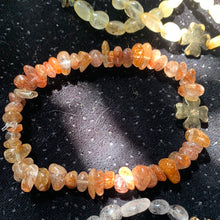 Load image into Gallery viewer, Crystal Chip Bracelets with Pyrite Clover