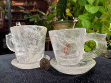 Load image into Gallery viewer, Clear Quartz Teacup w/saucer and spoon *SALE*