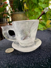 Load image into Gallery viewer, Clear Quartz Teacup w/saucer and spoon *SALE*