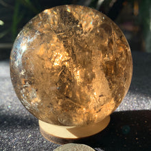 Load image into Gallery viewer, 2.3" Tricolor Rutile Smokey Quartz Sphere 312 grams