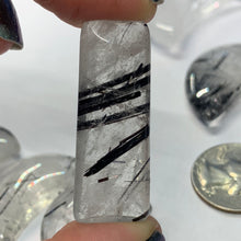 Load image into Gallery viewer, AA Black Rutile Moons/pendants