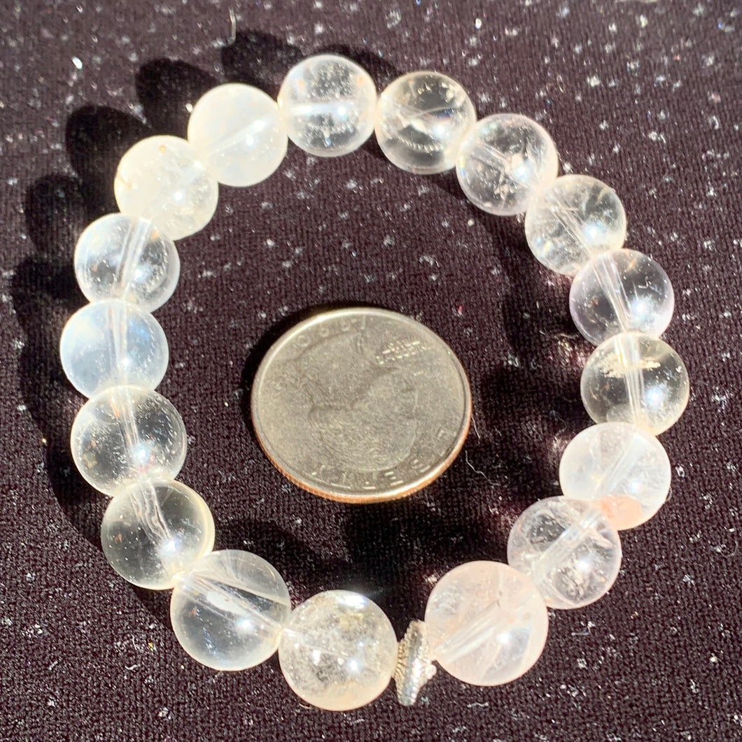 11mm Clear Quartz Bracelet 7.25”