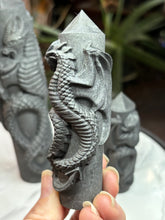 Load image into Gallery viewer, Amazing Shungite Tower with Intricate Dragon Carving
