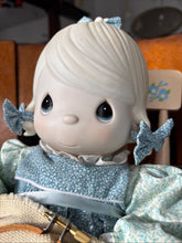 Load image into Gallery viewer, Mother Sew Dear Doll E-2850 by Precious Moments 18" tall-1984 w/Rocking chair
