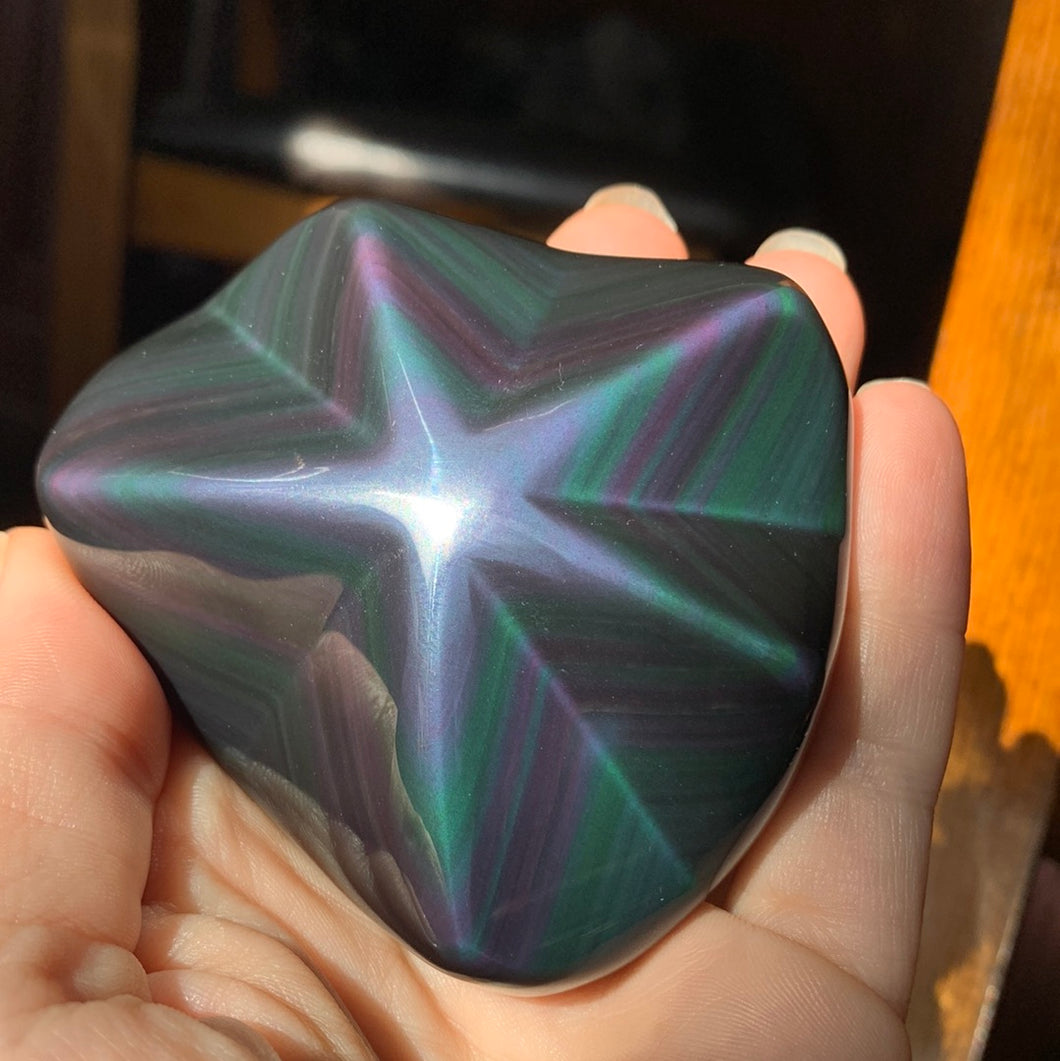 Rainbow Obsidian Palm Stars-4 to choose from!