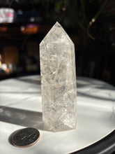 Load image into Gallery viewer, 3.75” Crackle Quartz Tower w/imperfect tip 152g
