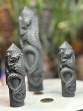 Load image into Gallery viewer, Amazing Shungite Tower with Intricate Dragon Carving
