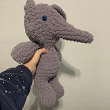 Load image into Gallery viewer, Crocheted Amigurumi Grey Elephant 16”
