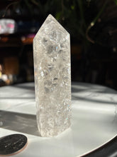 Load image into Gallery viewer, 3.75” Crackle Quartz Tower w/imperfect tip 152g
