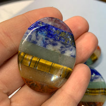 Load image into Gallery viewer, 45 mm Rainbow Chakra Palm/Worry Stone
