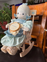 Load image into Gallery viewer, Mother Sew Dear Doll E-2850 by Precious Moments 18" tall-1984 w/Rocking chair
