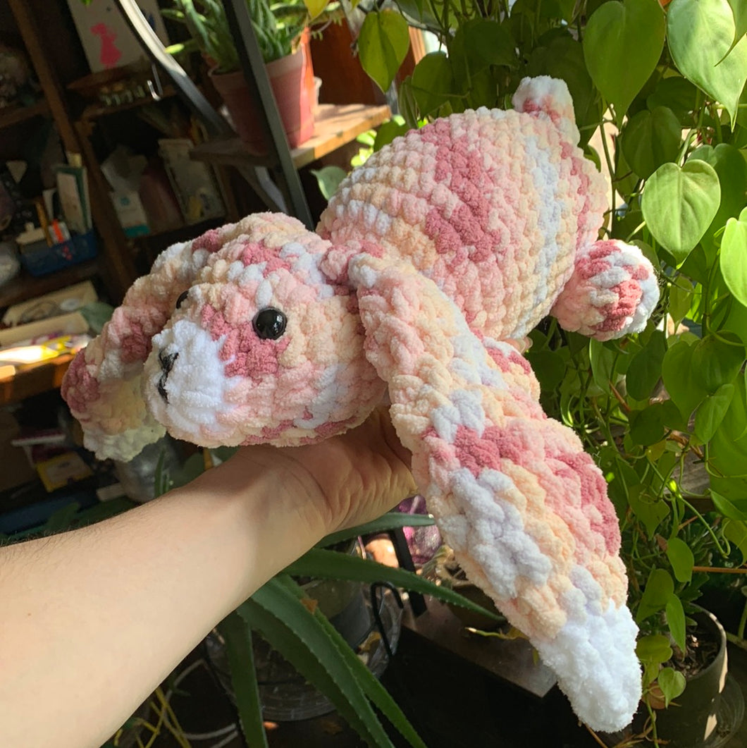 Crocheted Amigurumi Floppy Bunny 12”