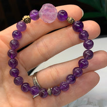 Load image into Gallery viewer, Amethyst Carved Rose Bracelet 7.5&quot;- 2 Styles to choose from!
