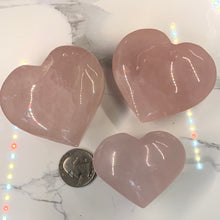 Load image into Gallery viewer, Chunky Rose Quartz Heart Palms- 3 to choose from!
