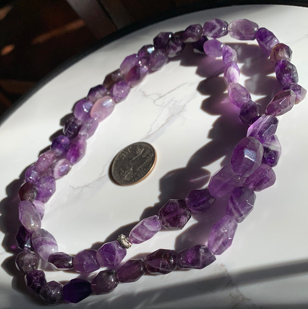 AA HQ Amethyst Fauceted Necklace 15”