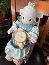 Load image into Gallery viewer, Mother Sew Dear Doll E-2850 by Precious Moments 18" tall-1984 w/Rocking chair
